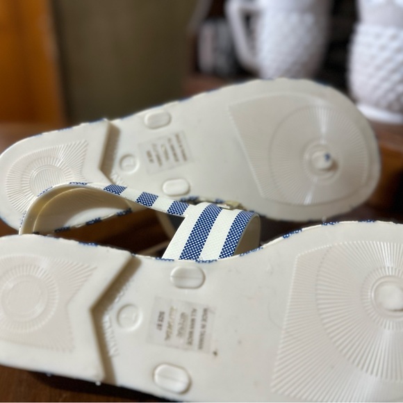 NWT Kate Spade Polly Sandals blue cream stripped Size 7 - Picture 10 of 11